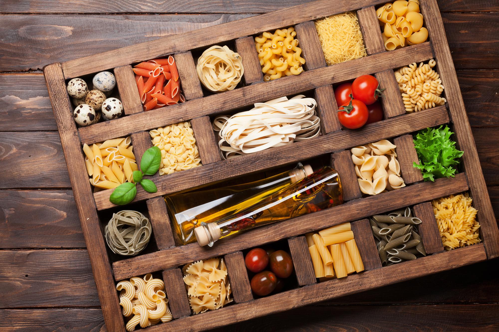 Set of curated ingredients for a lesson